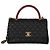 Gabrielle Borsa Chanel Medium Coco Top Handle in pelle caviar matelassé nera e lucertola Nero - vista 8