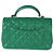 Gabrielle Chanel Mini Top Handle Rectangular Flap Bag aus grünem gestepptem Lammleder - Ansicht 2