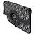 Clutch con patta Christian Dior in tela Oblique blu navy - vista 3