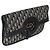 Clutch con patta Christian Dior in tela Oblique blu navy - vista 4