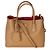 Prada Caramel Red Saffiano Medium Cuir Tote Castaño - vista 8