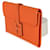 Clutch Hermès Orange Swift Jige Duo Laranja  - vista 3