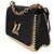 Borsa a tracolla Louis Vuitton Twist MM in pelle di vitello e rafia nera Nero - vista 3