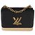 Borsa a tracolla Louis Vuitton Twist MM in pelle di vitello e rafia nera Nero - vista 8