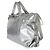 Saint Laurent Medium ID Schultertasche aus silbernem metallischem Crash-Kalbsleder - Ansicht 3