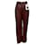 Chanel 2022 Lammlederhose in Burgundy, seidengefüttert, mit CC-Logo Schmuckknopf Bordeaux  - Ansicht 1