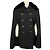 Fendi Black Double Breasted Wool Cape Coat with Mink Fur Collar