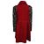 Abrigo de tweed largo medio cruzado Chanel Rojo / Azul / Negro Multi con botones logo CC - vista 3