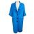 Christian Dior Blue Button Front Wool and Angora Coat