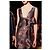 Robe longue imprimée Rochas Blanc Rouge Marron foncé - vue 17