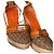 Espadrillas wedge in tela monogram Christian Dior Marrone Arancione Monogramma - vista 2