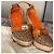 Espadrillas wedge in tela monogram Christian Dior Marrone Arancione Monogramma - vista 6