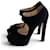 Double Décolleté platform peep-toe in camoscio nero Prada  - vista 1