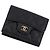 Chanel Matelassé Tri-Fold Wallet in Black Schwarz