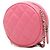Clutch rotonda Chanel Pink CC in pelle d'agnello matelassé con catena Rosa - vista 2