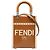 Borsa Tote Fendi Sunshine Mini in vernice e canvas marrone