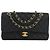 Chanel Black Medium Classic Caviar Double Flap Nero