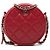 Clutch rotonda trapuntata in caviar rosso Chanel con catena