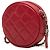 Clutch rotonda trapuntata in caviar rosso Chanel con catena - vista 2
