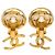 Orecchini a clip Chanel Gold CC placcati oro con perle sintetiche D'oro - vista 2