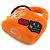 Portachiavi Louis Vuitton LV Lucky Lock Argento Arancione Monogramma - Ansicht 3