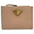 Billetera bi-fold Prada Saffiano Triangle Beige