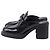 Mocassini con tacco e logo Prada in pelle nera Nero - vista 4