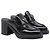 Mocassini con tacco e logo Prada in pelle nera Nero - vista 5