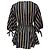 Jason Wu gestreiftes Popeline Peplum-Top aus Marineblauem Polyester - Ansicht 3