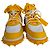 Off White Sneakers Nike x Off-White Air Force 1 Mid SP in pelle White e Varsity Maize Giallo Cammello - vista 2