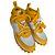 Off White Sneakers Nike x Off-White Air Force 1 Mid SP in pelle White e Varsity Maize Giallo Cammello - vista 7