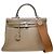 Hermès Kelly Etoupe Clemence con Hardware Palladium 35 Beige