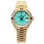 Rolex Orologio Vintage da Donna in Oro Datejust Gold Turquoise Blue Custom After Diamond Ruby Bezel