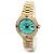 Rolex Orologio Vintage da Donna in Oro Datejust Gold Turquoise Blue Custom After Diamond Ruby Bezel - vista 8
