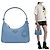 Prada Borsa Hobo in Re-Nylon con logo triangolare Blu