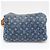 Borsa a tracolla Louis Vuitton Monogram Denim Baggy PM Blu Beige - vista 2