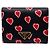 Portefeuille bi-fold Prada Saffiano Triangle Noir Rouge