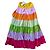 Autre Marque Farbiges langes trägerloses Kleid mit Rüschen Pink Mehrfarben Grün Orange Lila Gelb