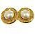 Chanel Vintage Multi CC Round Clip-On Metal with Faux Pearl D'oro - vista 3