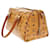 MCM Visetos logogramme Canvas and Leather Marrone - vista 3