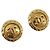 Chanel Vintage Orecchini a clip rotondi CC in metallo D'oro