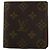 Portacarte bifold Louis Vuitton canvas small Marrone