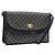 16 Céline Bolsa de Ombro CELINE Macadam Canvas PVC Navy Gold Auth 197504 Dourado Azul marinho