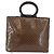 Céline Borsa a mano CELINE Macadam Canvas Vinyl Brown Gold Auth 195746 Marrone D'oro - vista 2