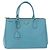 Borsa a mano PRADA Galleria in pelle Saffiano Turquoise Blue Gold Auth 198284V D'oro Turchese - vista 13