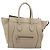 Céline CELINE Luggage Medium Hand Bag Leather Beige Silver Auth 197325A Argento - vista 2