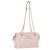 Borsa a tracolla Salvatore Ferragamo Vala Chain in pelle rosa tono oro Auth 198526A