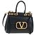 Borsa VALENTINO Rock Studs in pelle 2way Nero Oro Auth 195239M D'oro
