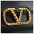 Borsa VALENTINO Rock Studs in pelle 2way Nero Oro Auth 195239M D'oro - vista 19