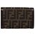 Cartera bifold FENDI Zucca Canvas Negro Marrón Auth 196628V Castaño - vista 2